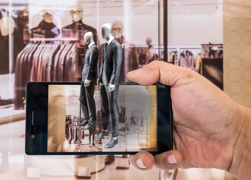A progressive mobile screen showcasing digital transformation in retail