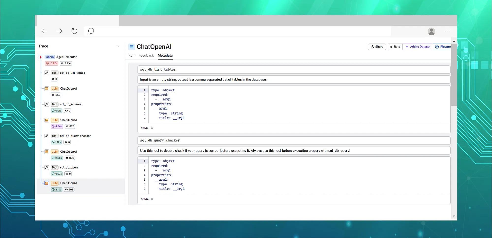 LLM chain in Gen AI, showcasing the sequential processing of user inputs across multiple interconnected language models to ensure accurate and contextually informed responses.