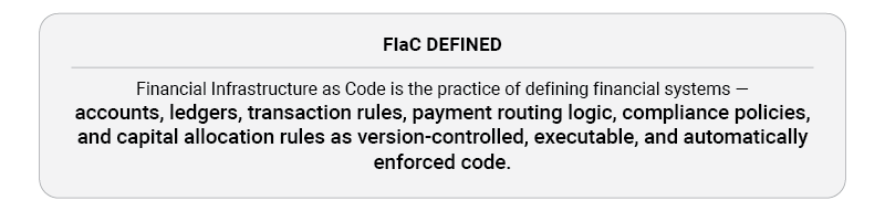 FIaC definition describing version-controlled financial systems and rules